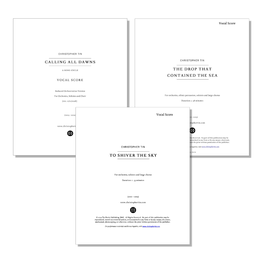 Bundle: 3 Vocal Scores